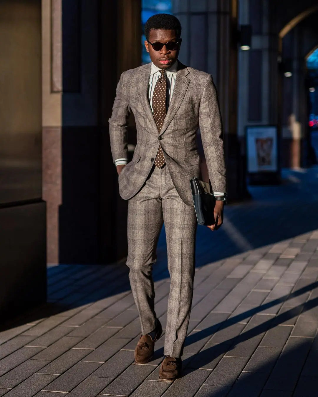 Smoking d'affaires à carreaux de style britannique pour homme, coupe slim, costume de mariage, tenue de bal formelle (veste + pantalon)