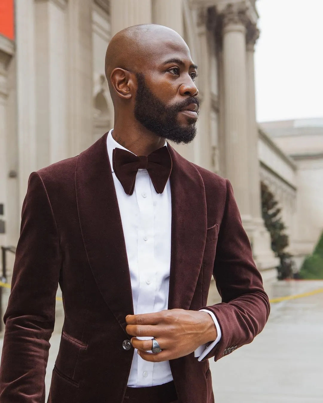 Costume de mariage 2 pièces en velours pour homme, veste et pantalon, sur mesure, décontracté 