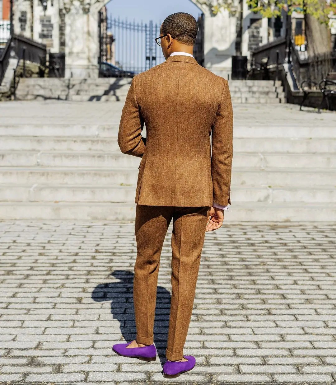 Trajes de hombre de 3 piezas en color marrón liso con solapa de pico, esmoquin informal para boda, chaqueta de padrino (blazer, chaleco y pantalón) 