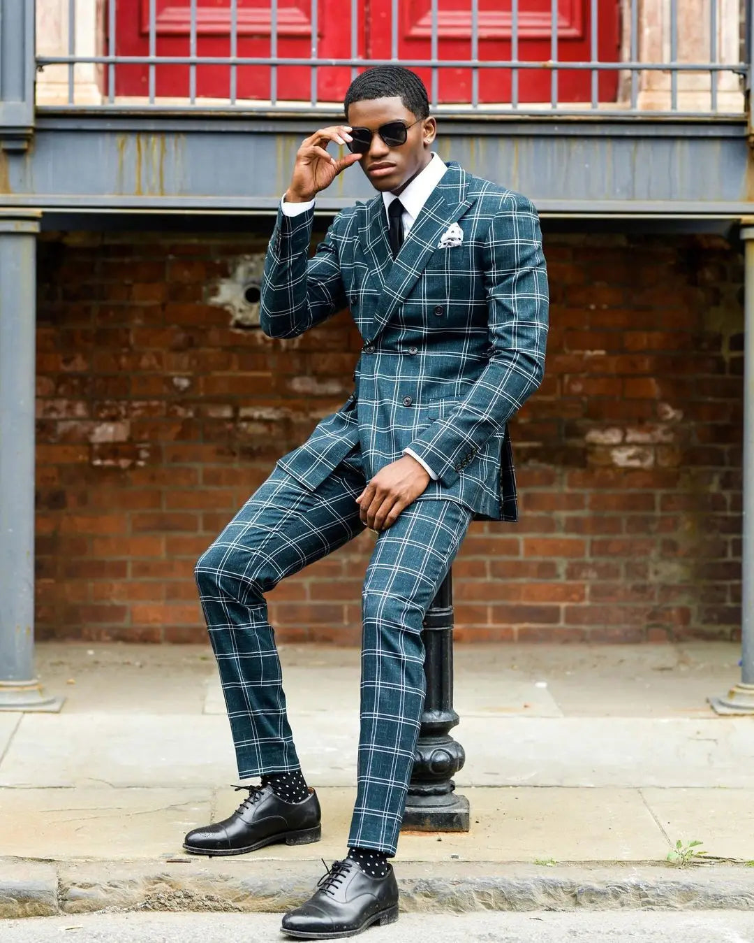 Costume à carreaux pour homme, tenue de marié, blazer croisé, smoking, formel, affaires, bal, pantalon (veste + pantalon)