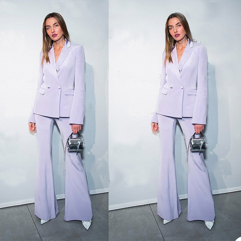 Smokings pour femmes, costumes croisés, blazer de bureau, tenue de bal, de soirée, d'affaires, 2 pièces 