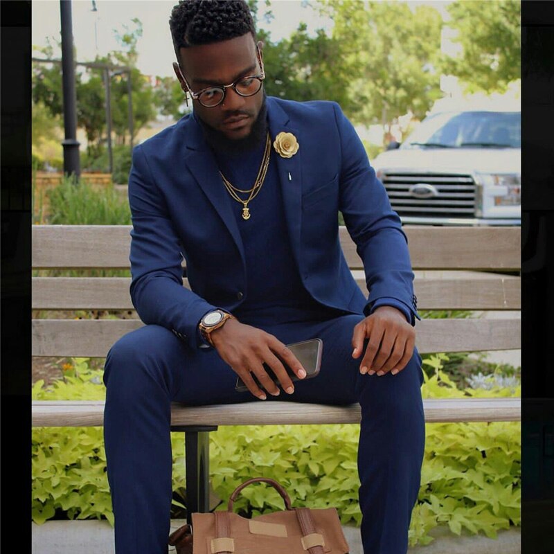 Royal Blue men 3 Piece Suit Slim Fit  Best Men Groom Pants Suits Tailored Fit Prom Party Wedding Tuxedos