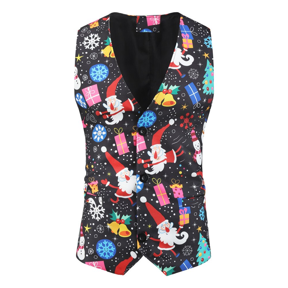 Traje de boda entallado para hombre, 3 piezas, estampado navideño, para fiesta, primavera y otoño 