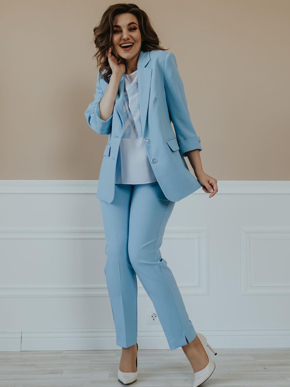 Trajes formales de trabajo para mujer, holgados y de ocio, para invitados de fiesta de graduación, trajes de pantalón a medida (chaqueta + pantalón) 