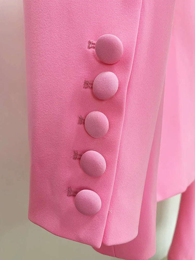 Conjunto de traje de pasarela para mujer, elegante blazer ajustado de un solo botón, pantalón de tubo, traje de dos piezas