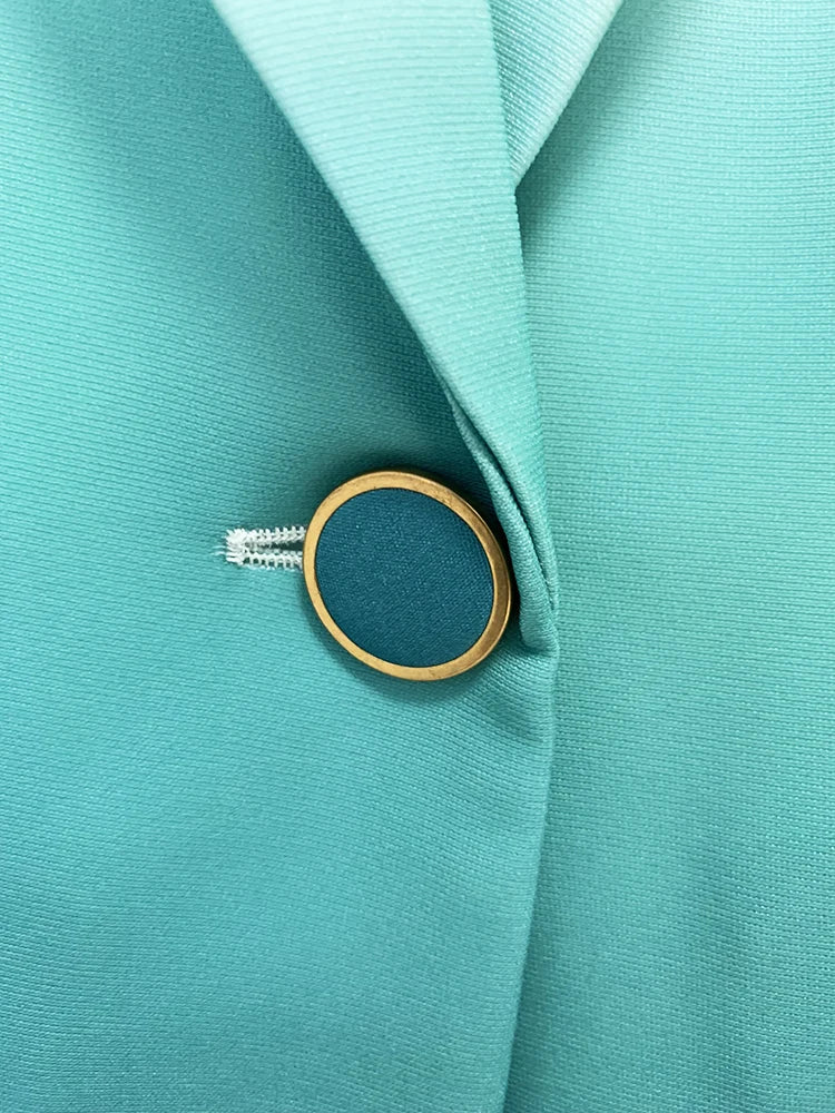 Conjunto de traje para mujer, blazer con estampado de degradado de un solo botón y pantalón acampanado, 2 piezas