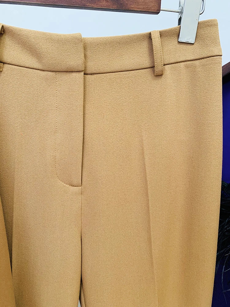 Conjunto de traje de moda más nuevo para mujer, blazer ajustado con bordado de botonadura sencilla, conjunto de 2 piezas
