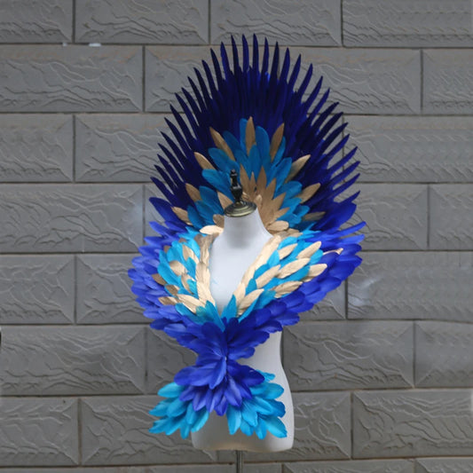 White Gold Feather Shoulder Wing Props Prince Princess Cosplay Feather Wings