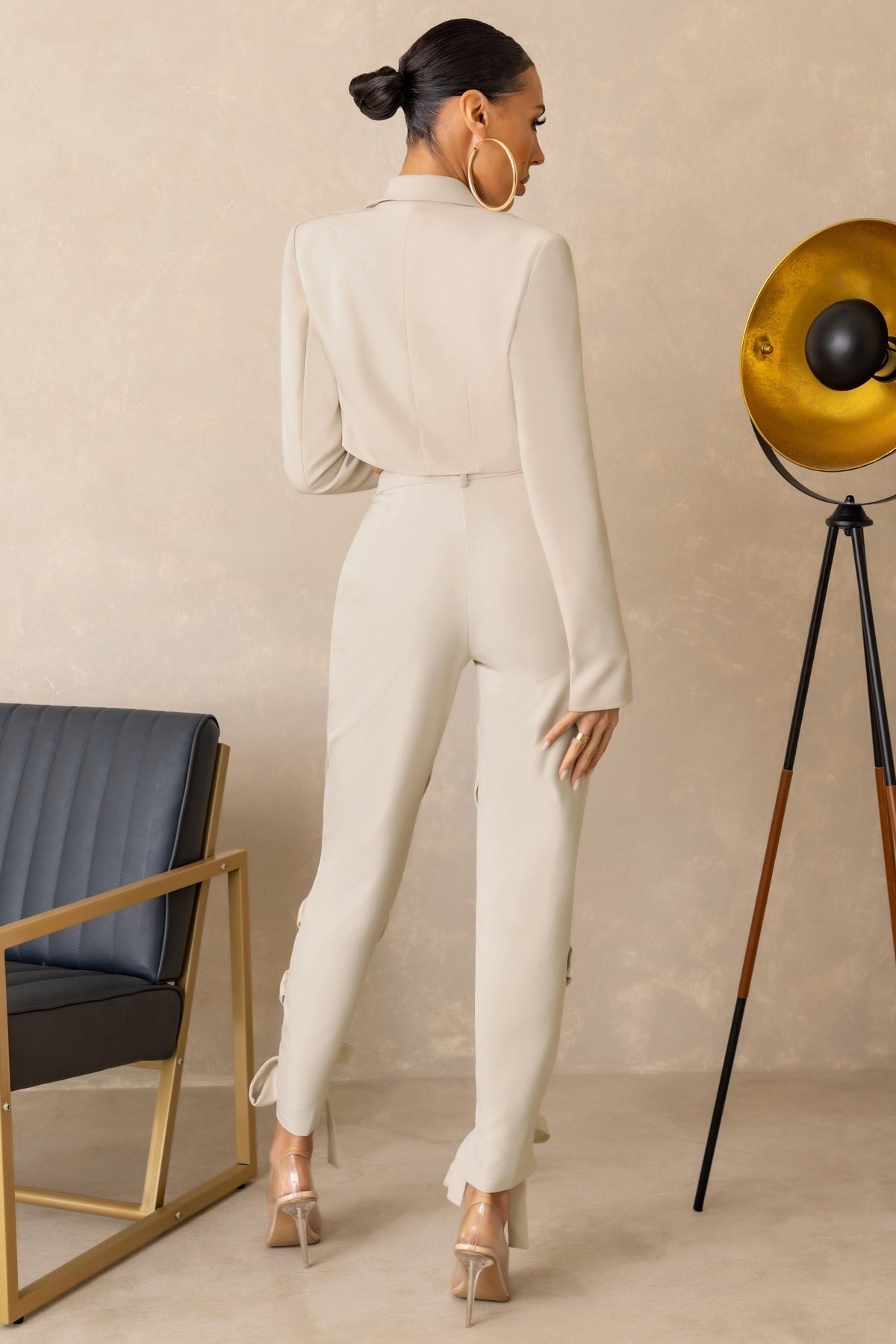 Blazer de mujer hecho a mano, traje de chaqueta corta, corte entallado, traje formal para fiesta de noche, boda, 2 piezas 