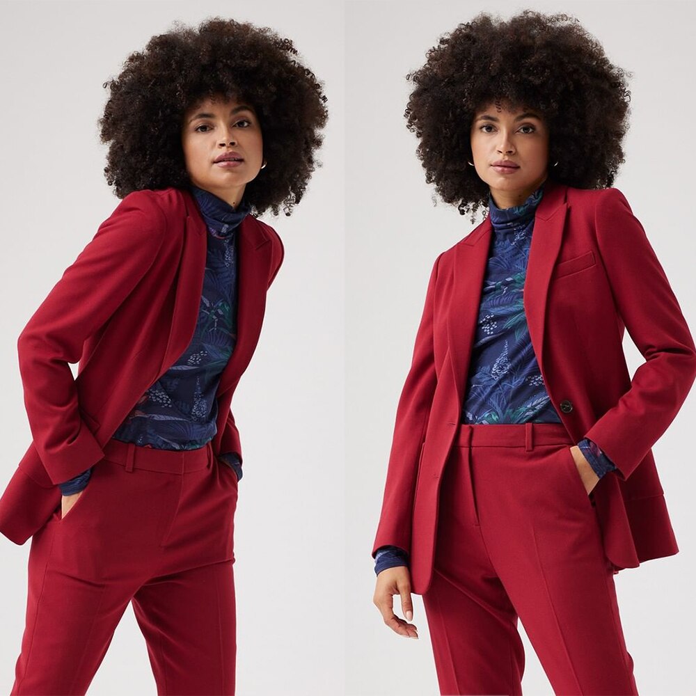 Hand Made Women Blazer Suits Street Power Slim Fit Evening Party Formal Outfit Wedding Wear 2 Pieces