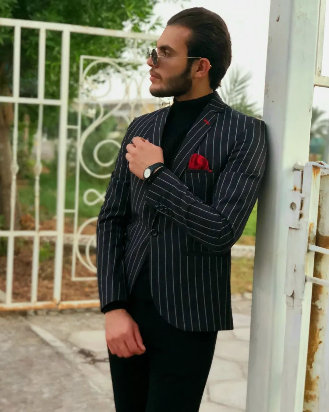 Trajes de hombre negros a rayas de una pieza con chaqueta a medida, trajes de novio de diseñador para boda, ocasiones formales, sin pantalones 