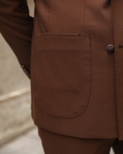 Costume marron pour homme, revers en pointe, croisé, smoking de marié formel, blazer, smoking de mariage, affaires, 2 pièces, veste et pantalon 