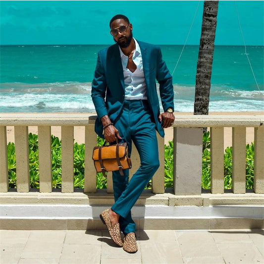 Cool men Pants Suits Custom Made Formal Business Groom Best Man Coat Blazer 2 pcs (Jacket+Pants)