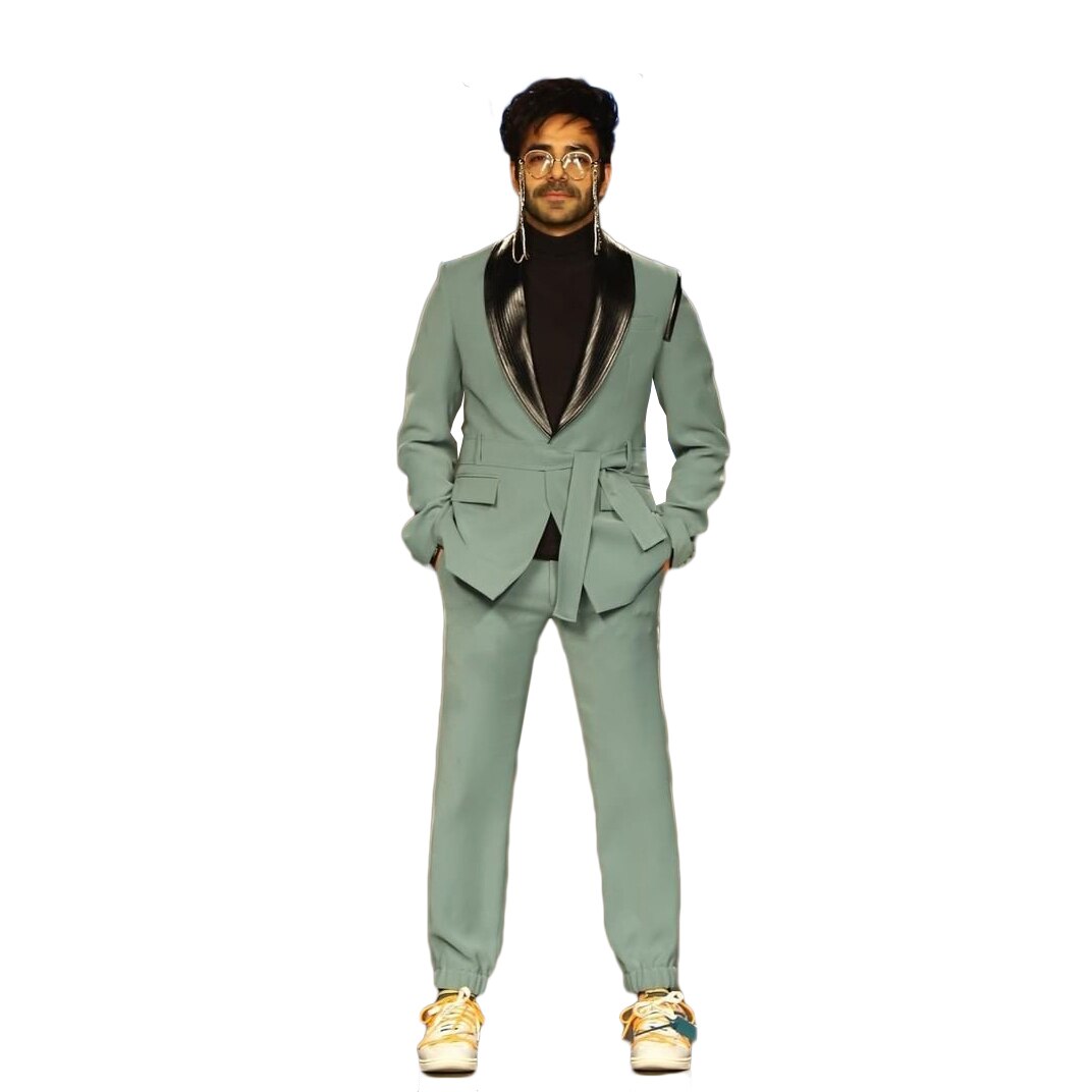 Men Suits With Belt Two Pieces Jacket And Pants Custom Made Designer Wedding Formal Occasiom