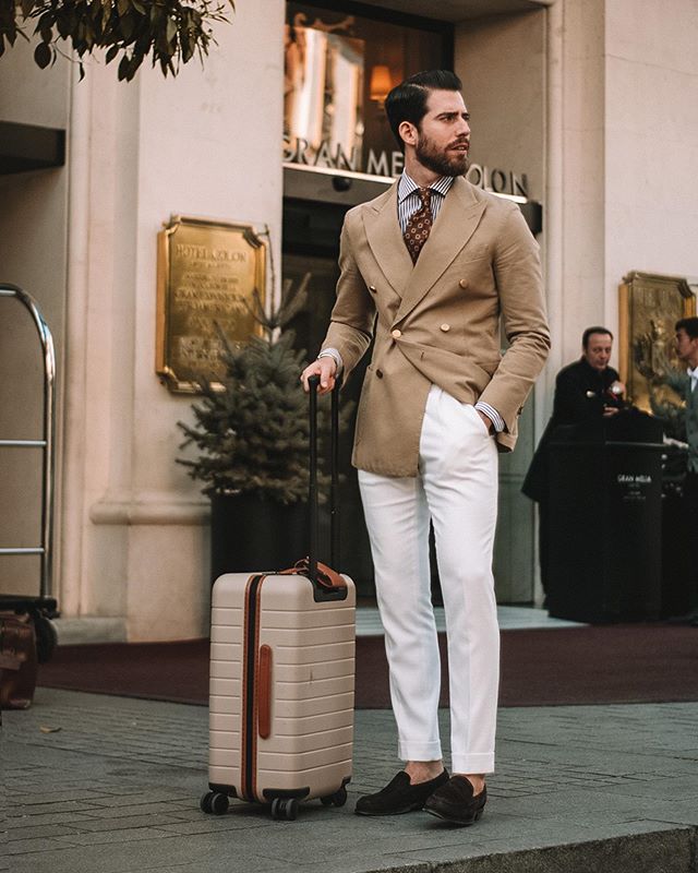 men Suits Two Piece Tweed Suit Herringbone Peaked Lapel Custom Groom Tuxedos Wedding Prom Dress Jacket Pants