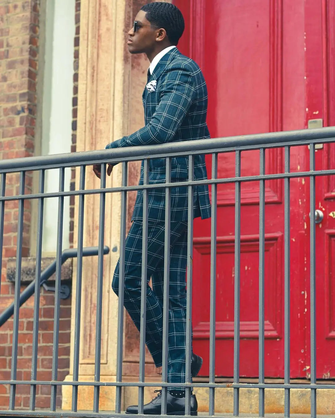 Costume à carreaux pour homme, tenue de marié, blazer croisé, smoking, formel, affaires, bal, pantalon (veste + pantalon)