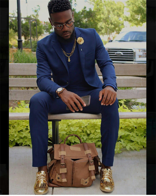 Costume 3 pièces bleu roi pour homme, coupe slim, pantalon de marié, coupe ajustée, smoking de bal, de fête, de mariage 
