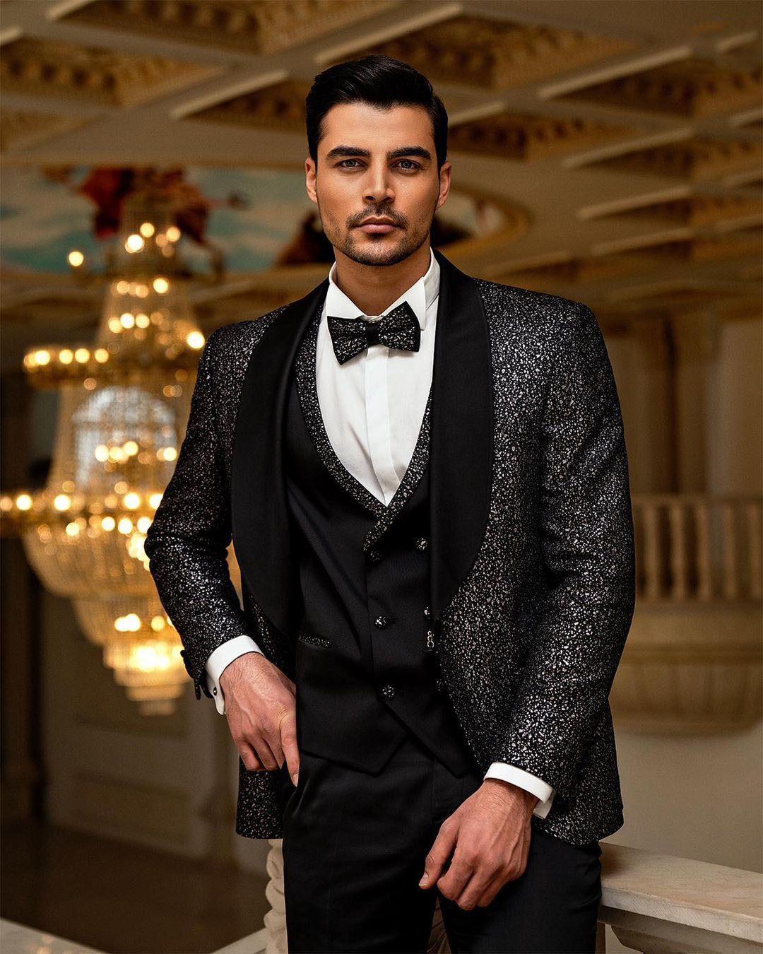 Slim Business Men Suits With 3 Pieces Jacket Vest Custom Made Designer Wedding Party Formal Occasion