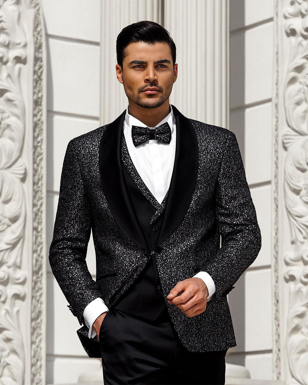 Slim Business Men Suits With 3 Pieces Jacket Vest Custom Made Designer Wedding Party Formal Occasion