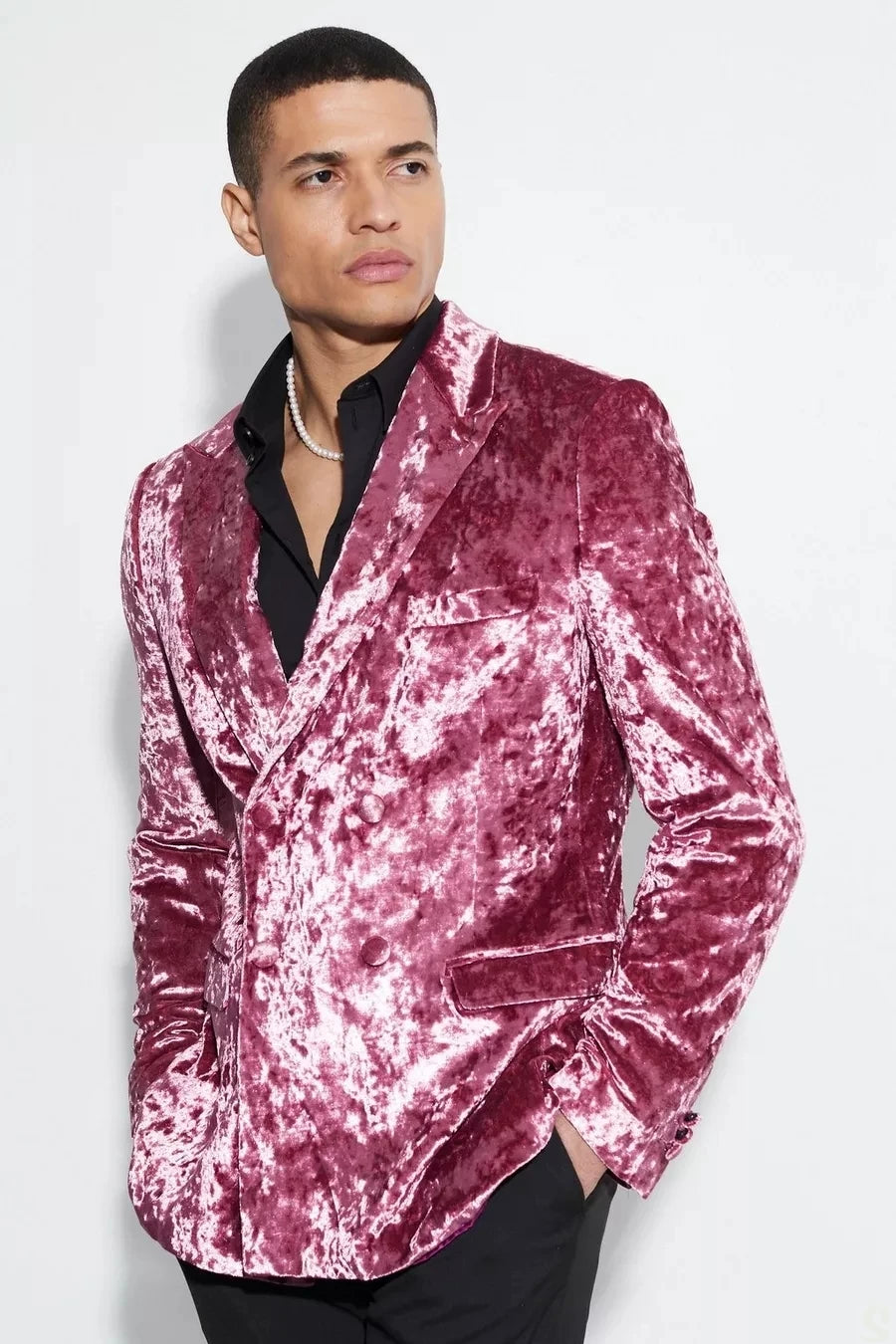 Magnifique smoking de mariage en velours à revers pointus, veste croisée pour homme, tenue de soirée formelle 