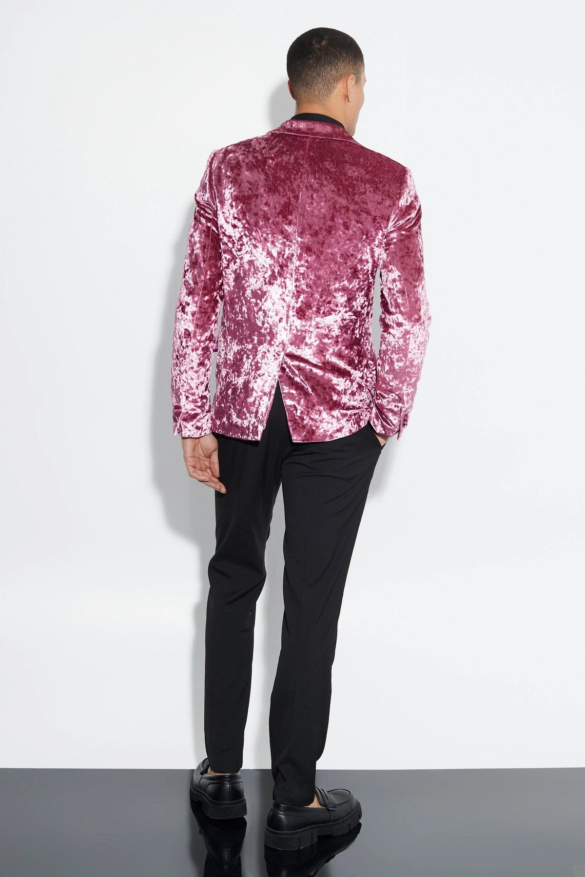 Magnifique smoking de mariage en velours à revers pointus, veste croisée pour homme, tenue de soirée formelle 