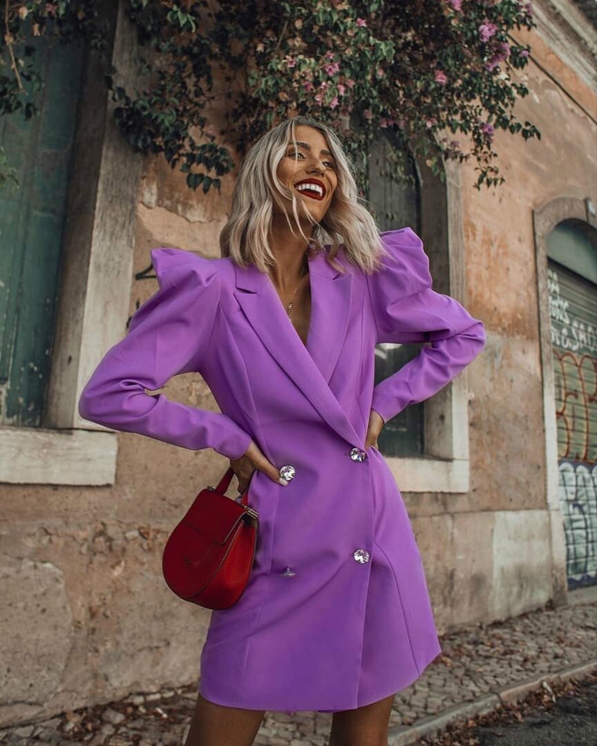 Sexy Purple Women Dress Suits Plus Size Celebrity Blazer Suit Ladies Prom Party Wedding Only One Piece