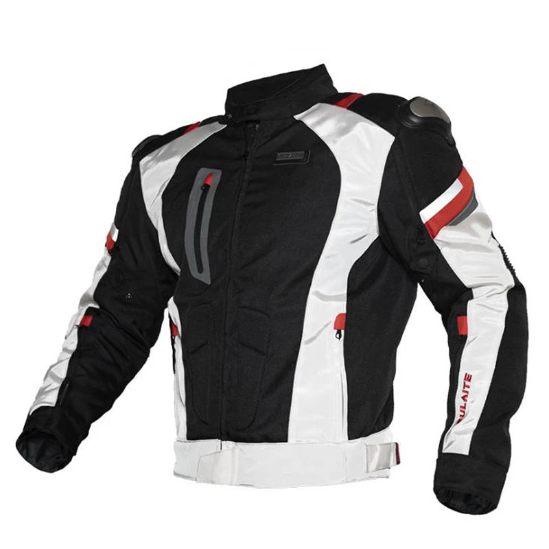 Motorcycle Racing Jacket Four Seasons Windproof Warm Protective Gear Armor Aluminum Alloy Shoulder Protector