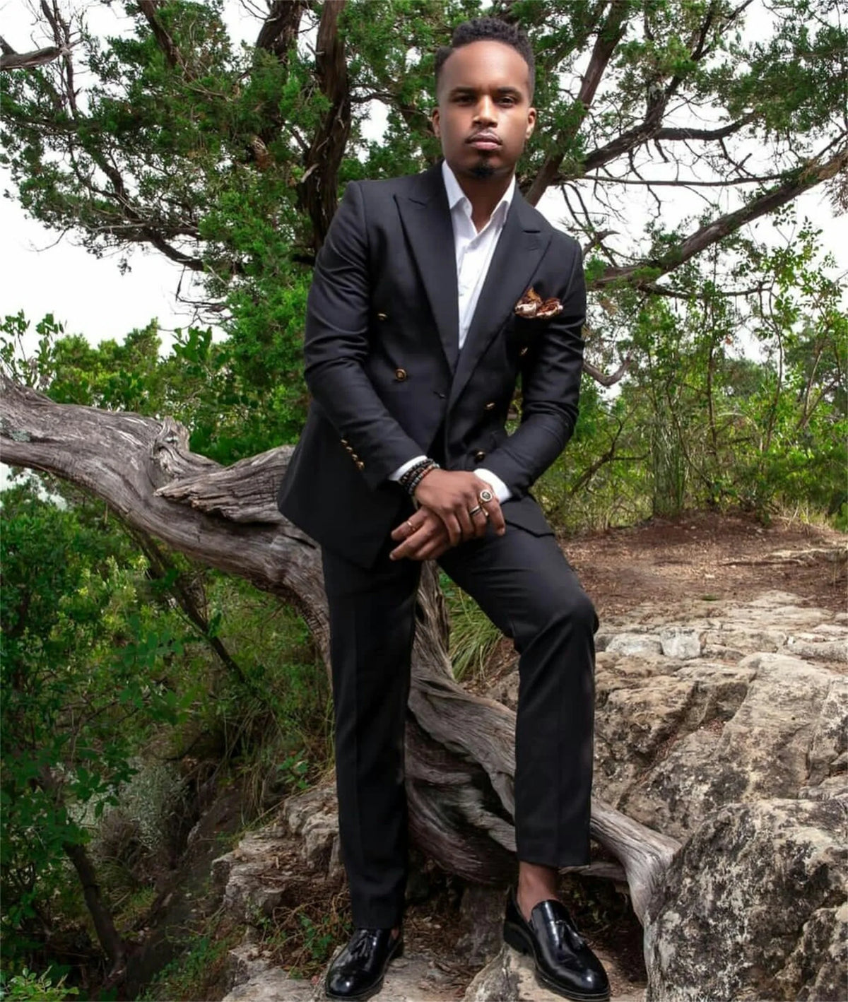 Smoking de marié noir grande taille à double boutonnage pour homme, pantalon de marié, veste blazer sur mesure (veste + pantalon)