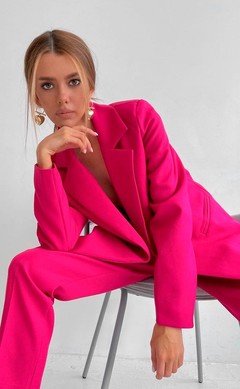 Celebrity Women Blazer Pants Suits Sexy Lady photograph Party Prom Outfit Coat(Jacket+Pants)