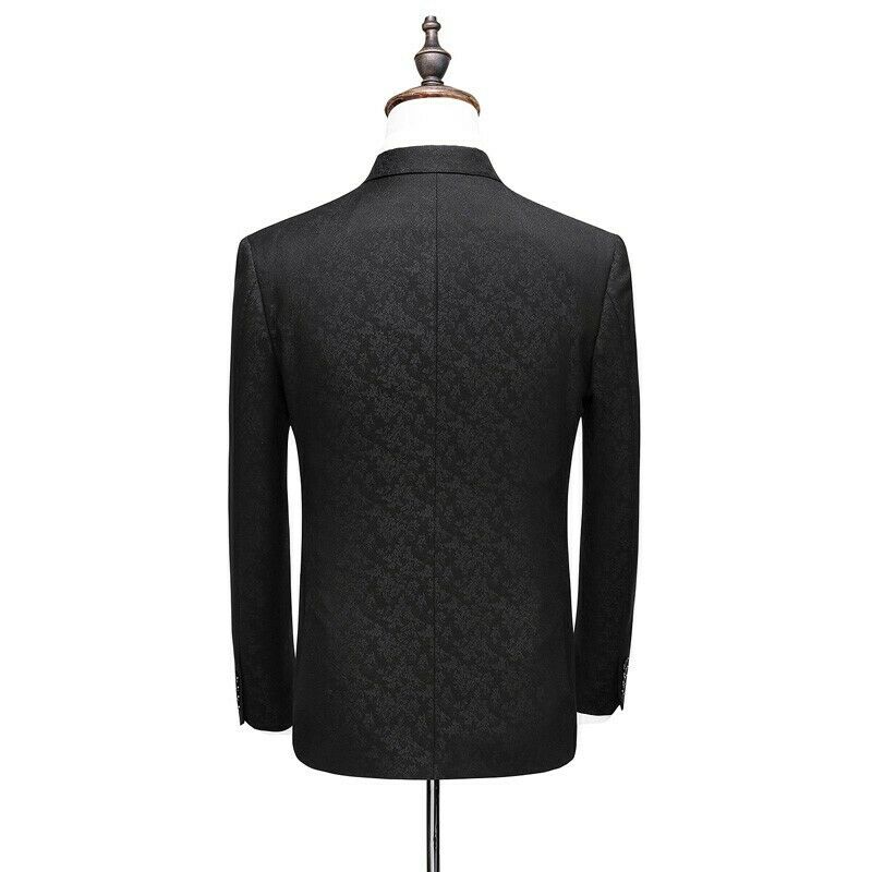 Smoking trois pièces grande taille pour homme, costume croisé multi-boutons, décontracté, jacquard, blazer