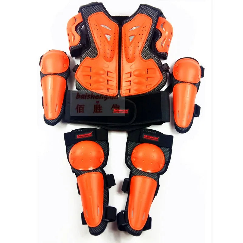 4-15 Years Youth Child Motocross Body Protect Vest Armor Kids Motorcycle Skating Elbow Knee Guard Boys Girls Cycling Waistcoat