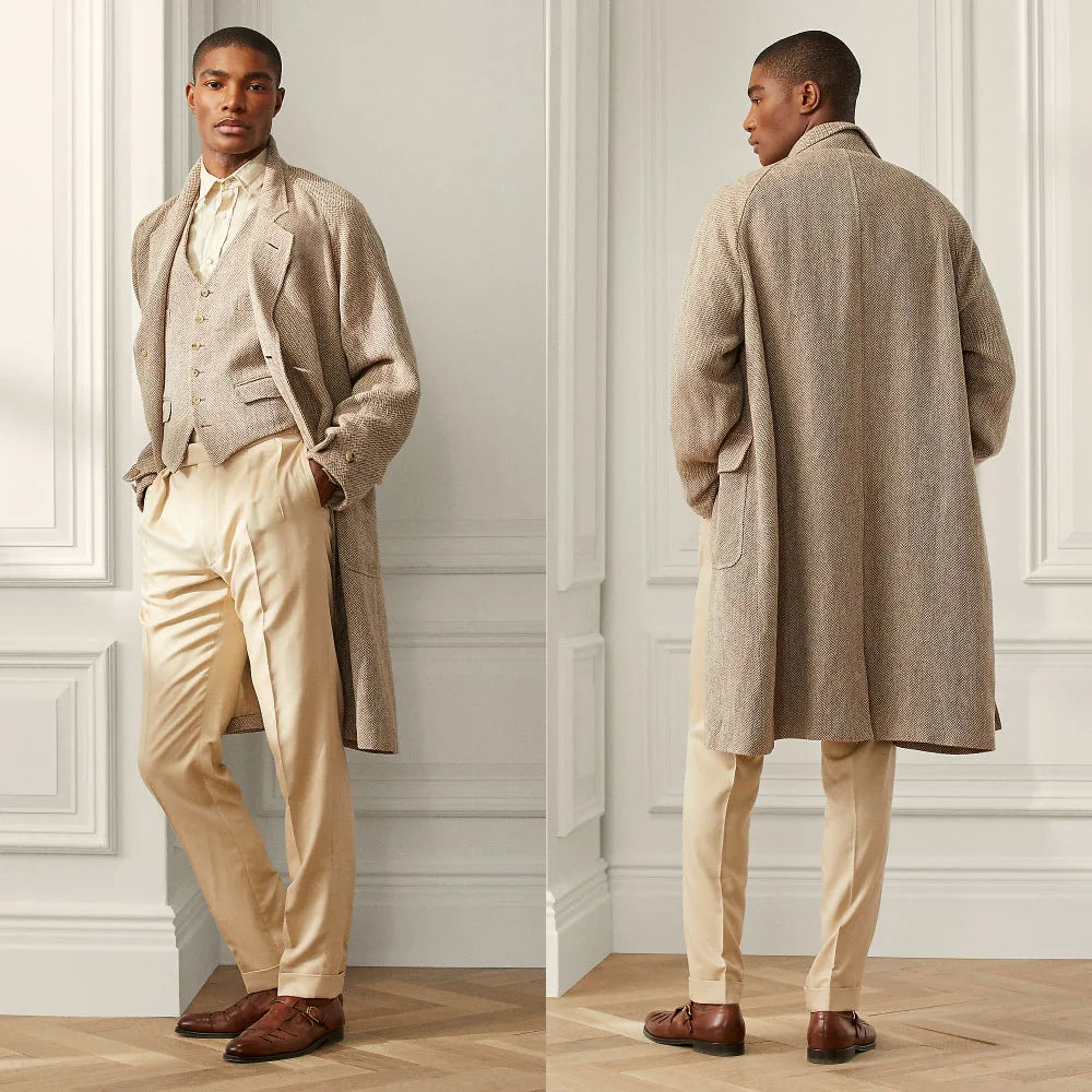Traje de espiga para hombre, a medida, 2 piezas, blazer, chaleco, botonadura sencilla, moda, formal, negocios, casual, fiesta, a medida