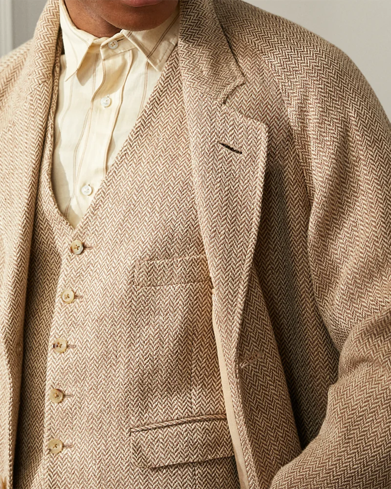 Traje de espiga para hombre, a medida, 2 piezas, blazer, chaleco, botonadura sencilla, moda, formal, negocios, casual, fiesta, a medida
