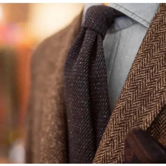 Traje de espiga para hombre, blazer de una pieza, botonadura sencilla, solapa de pico, esmoquin formal de negocios, traje de novio para boda a medida para hombre 