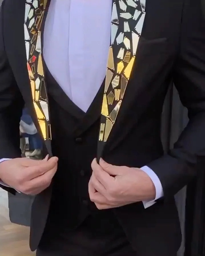 Smoking homme 2 pièces noir de haute qualité avec perles en cristal, veste blazer de mariage à un bouton, veste de soirée de bal d'affaires