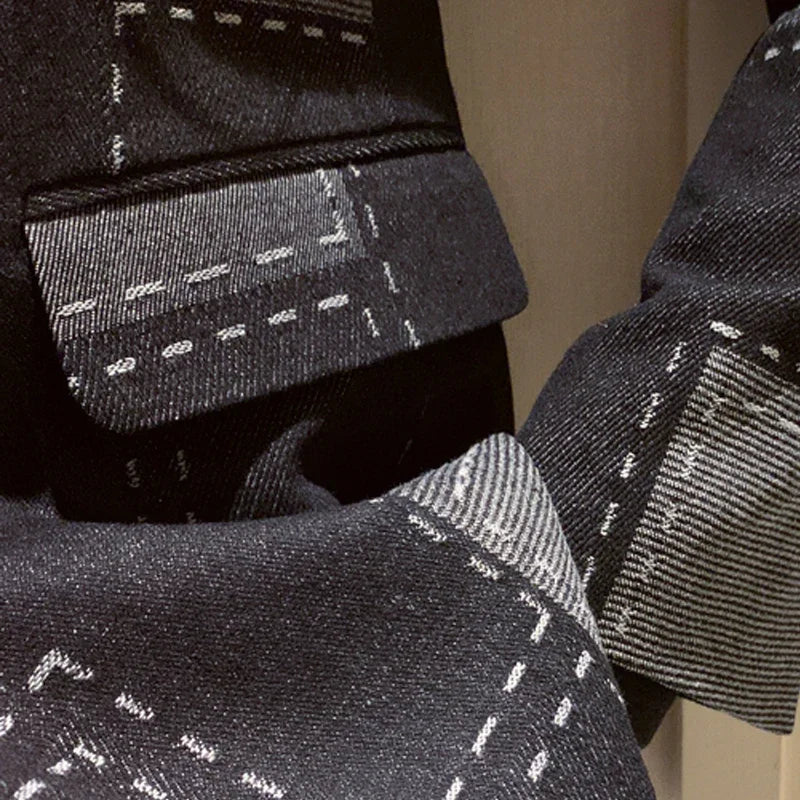 Traje informal vintage de dos piezas con estampado geométrico de patchwork para hombre, chaqueta a cuadros de primavera, blazer elegante para hombre 