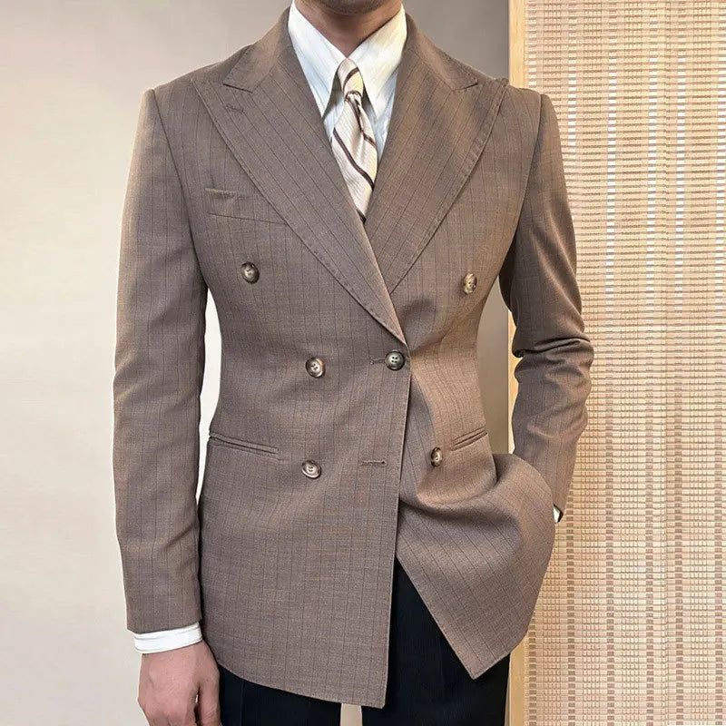 Costume de mariage pour homme, costume formel décontracté à double boutonnage, 2 pièces, pour bureau, travail, fête, bal de promo
