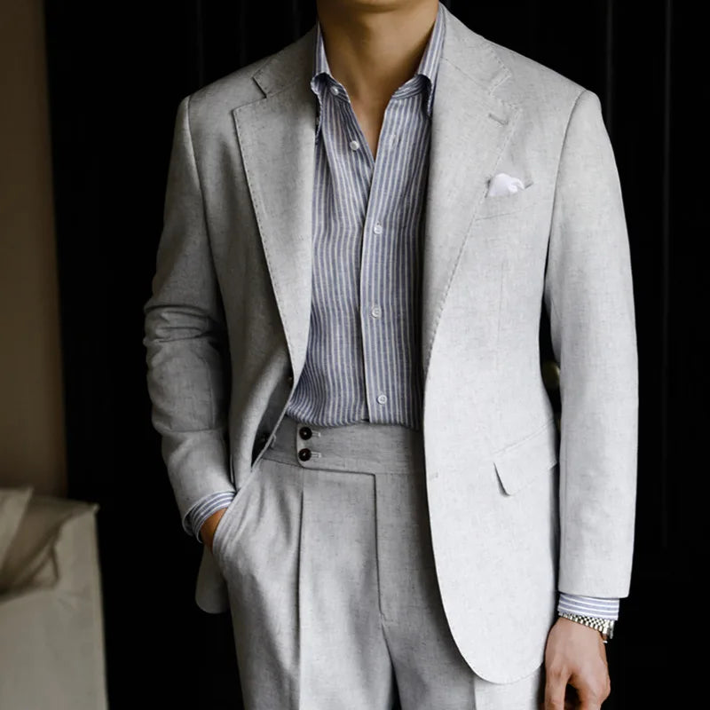 Wedding Suits For Men Solid Color Business Formal Casual Dress Suits 2 Pieces Office Work Party Prom Costume Homme