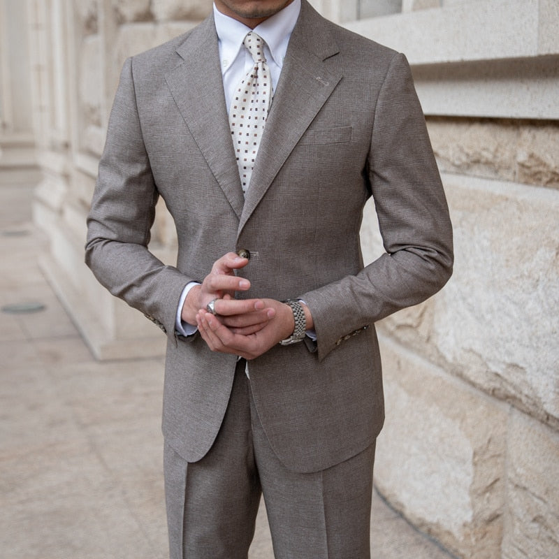 Wedding Suits For Men Solid Color Business Formal Casual Dress Suits 2 Pieces Office Work Party Prom Costume Homme