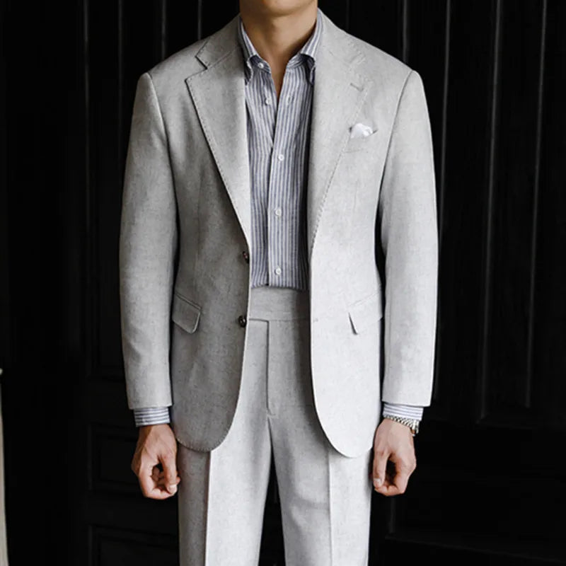 Wedding Suits For Men Solid Color Business Formal Casual Dress Suits 2 Pieces Office Work Party Prom Costume Homme