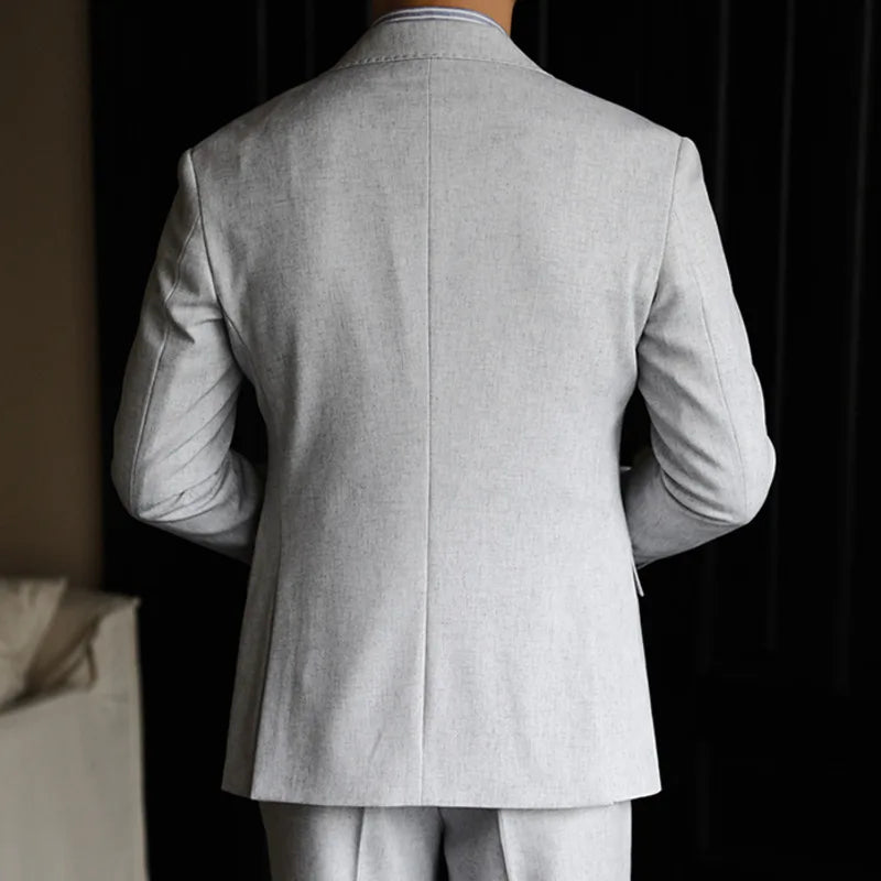Wedding Suits For Men Solid Color Business Formal Casual Dress Suits 2 Pieces Office Work Party Prom Costume Homme