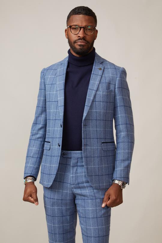 Winter men Wedding Suits 2 Pieces Tweed Check Groom Party Blazer Business Wear Coat(Jacket+Pants)