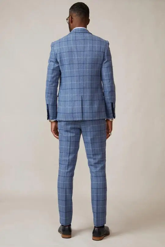 Winter Mens Wedding Suits 2 Pieces Tweed Check Groom Party Blazer Business Wear Coat(Jacket+Pants)