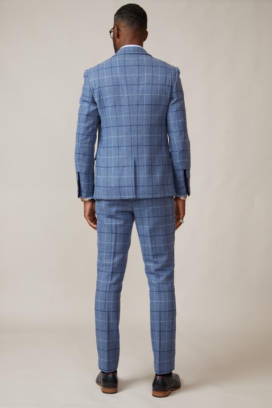 Winter men Wedding Suits 2 Pieces Tweed Check Groom Party Blazer Business Wear Coat(Jacket+Pants)