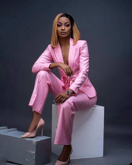 Hot Pink Ladies Suits For Wedding Mother of the Bride Blazer Wide Leg Set Evening Party Tuxedos Street Wear 2 Pieces