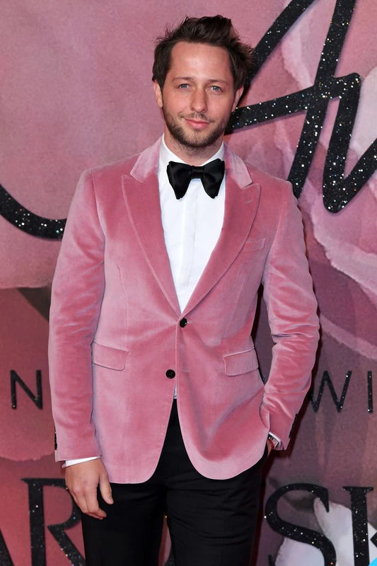 Chaqueta de terciopelo rosa intenso para hombre, abrigo de invierno cálido para novio, fiesta, graduación, esmoquin, traje de negocios, un traje 