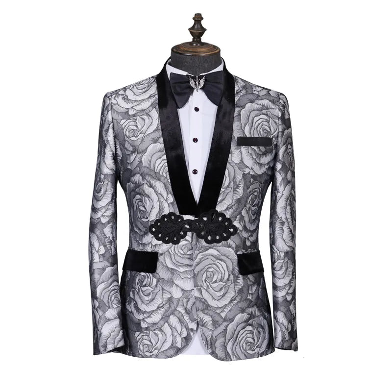 Men's Suits  New One Button Wedding Tuxedos Male Prom Groom 2 Pieces Slim Fit (Blazer + Pants)