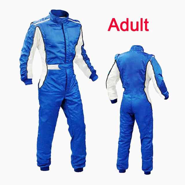 Traje de carreras rojo y blanco para niños, mono de cuerpo entero para deportes de karting 