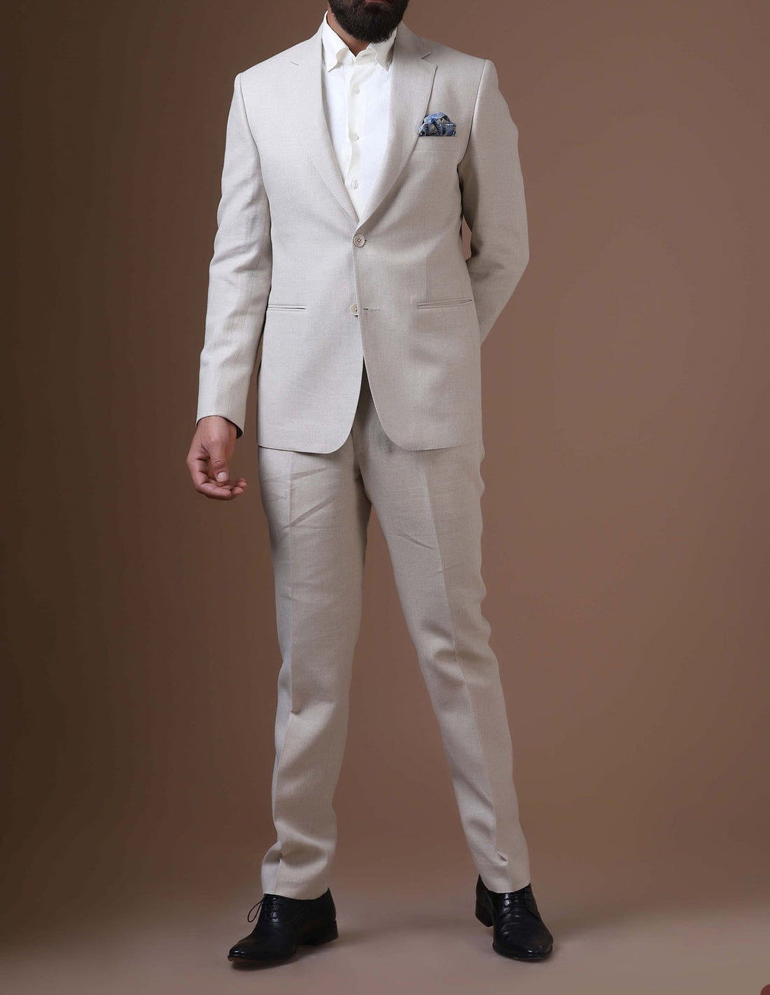 Traje caqui para hombre, 2 piezas, blazer, pantalón, botonadura sencilla, solapa de pico, esmoquin, traje moderno de negocios para novio de boda. 