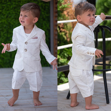Kid Blazer For Baby Boys Summer Short Dinner Tuxedos For Little Kids Wedding Party Prom Birthday Wear 2 Pieces ( Jacket+Pants)